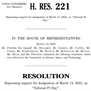 National Pi Day Resolution